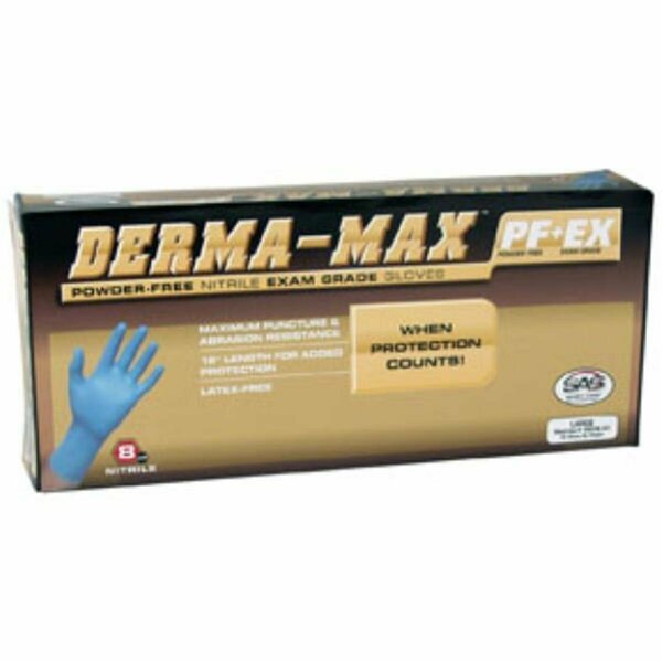 Sas Safety Derma-Max, Nitrile Exam Gloves, Nitrile, Powder-Free, S SAS-6606-40